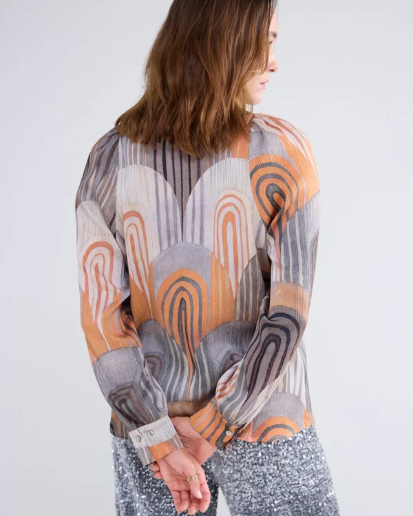 Blouse Met Pofmouwen En Structuur>Summum Discount