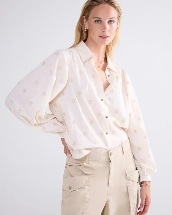 Blouse Metallic Bloemen>Summum Fashion