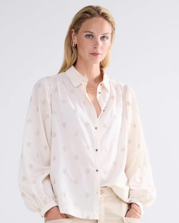 Blouse Metallic Bloemen>Summum Fashion
