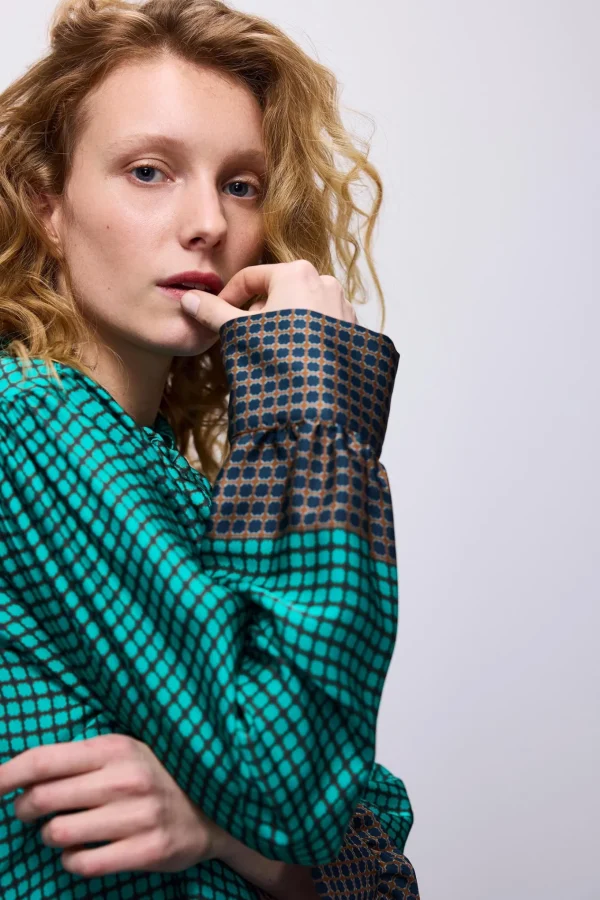 Bow Tie Blouse Print>Summum New