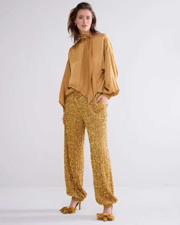 Broek Pailletten Velours>Summum Cheap