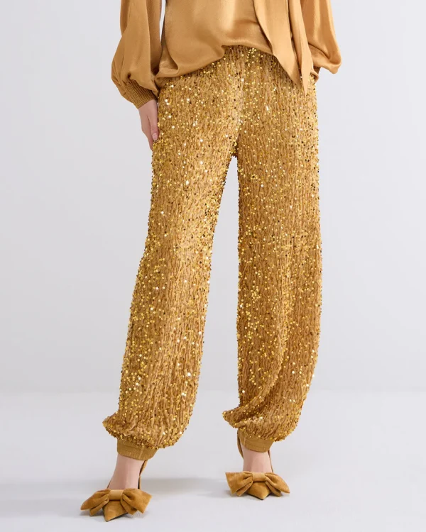 Broek Pailletten Velours>Summum Cheap