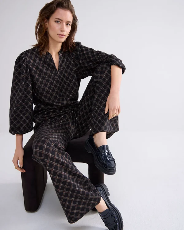 Flared Broek Ruitdessin>Summum Cheap