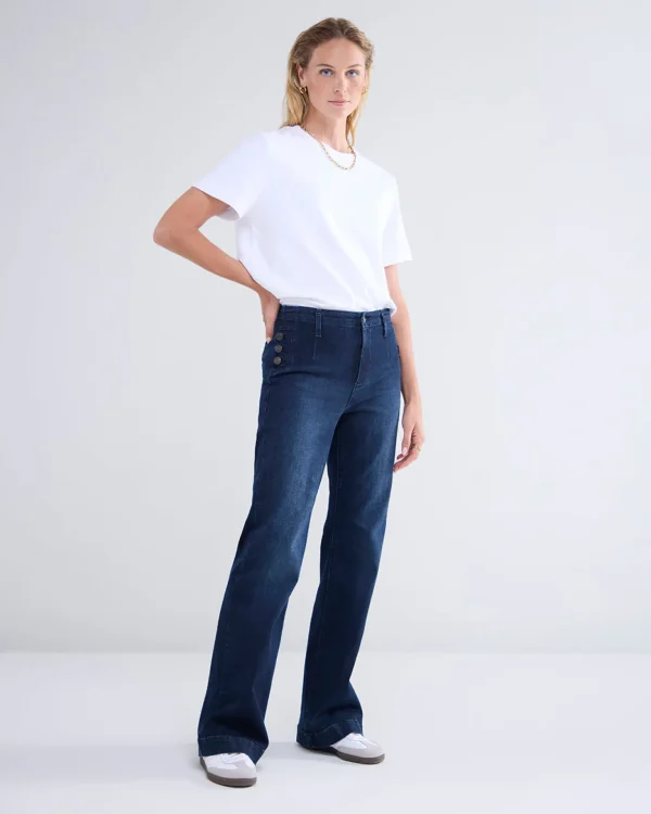 Flared Jeans Met Knoopdetails>Summum Hot