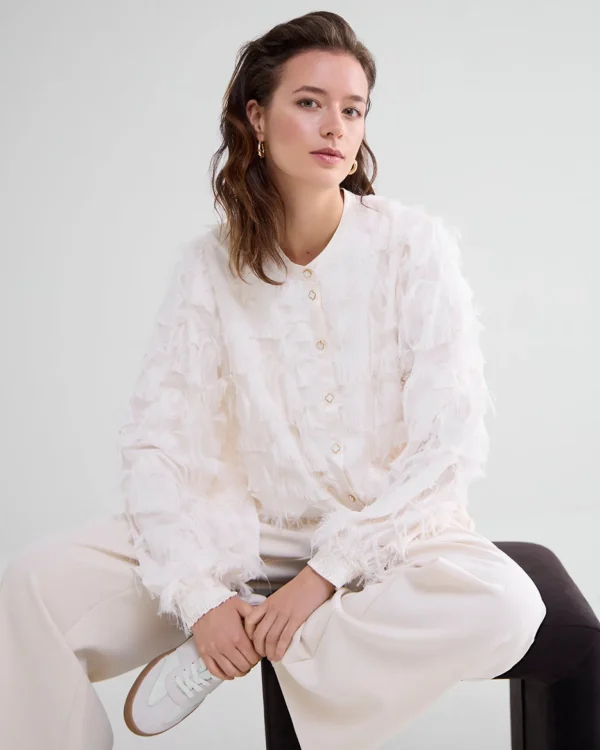 Fluffy Blouse Met Franjes>Summum Store