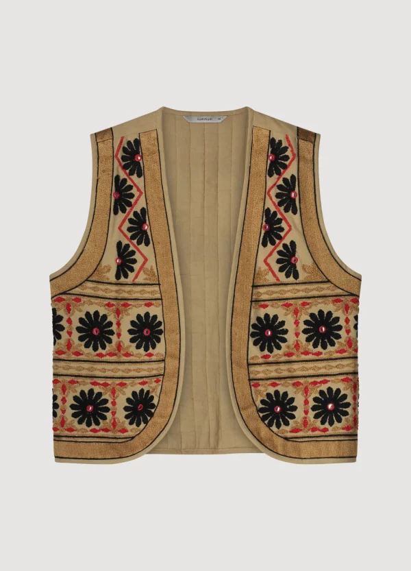 Geborduurd Velours Gilet>Summum Sale