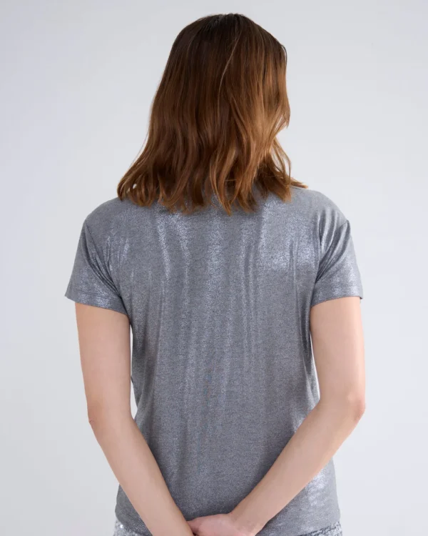 Glanzende Basic V-hals Top>Summum Outlet