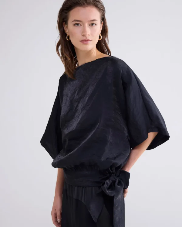 Glanzende Top Met Ceintuur>Summum Cheap