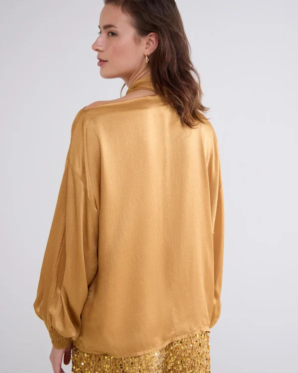 Glanzende Top Met Strik>Summum Clearance
