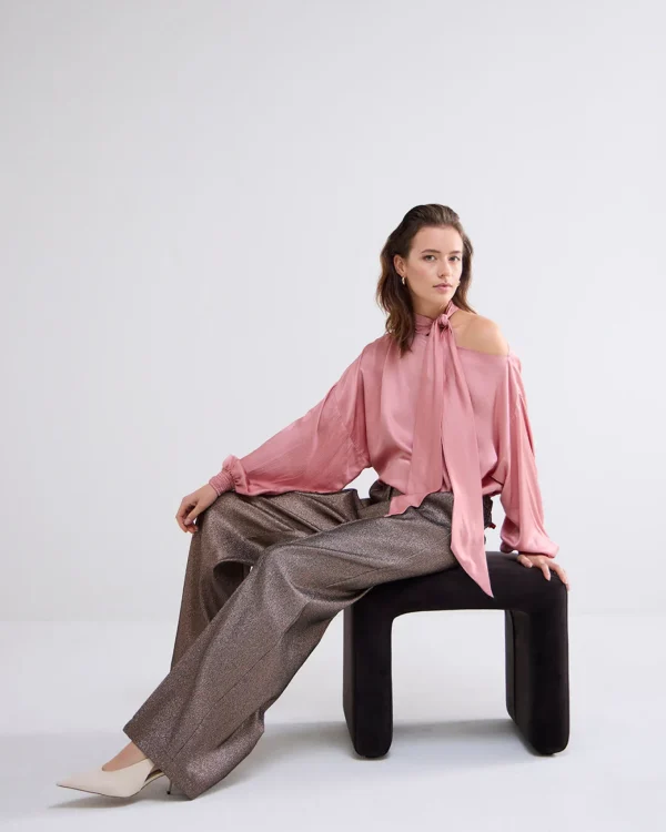 Glanzende Top Met Strik>Summum Cheap