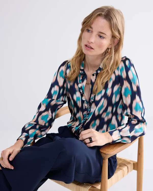 Ikat Blouse Met Ruches>Summum Cheap