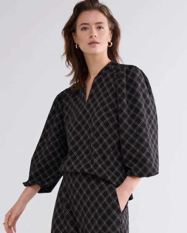 Jacquard Top Met Ruitjes>Summum Hot