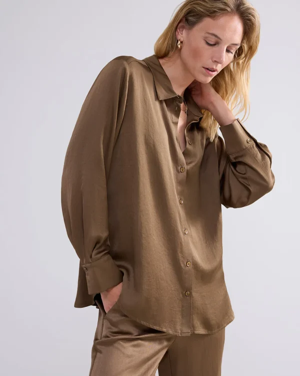 Klassieke Blouse Glanzend>Summum Fashion