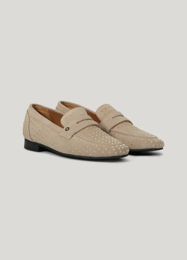 Leren Loafers Gouden Studs>Summum New