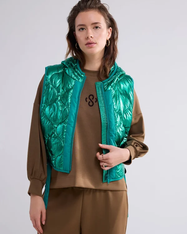 Metallic Mock Collar>Summum Fashion