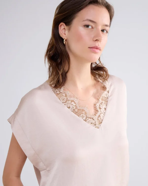 Mouwloze Top Met Kant>Summum Shop