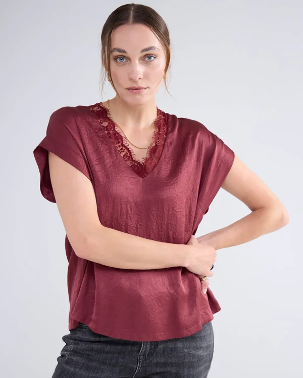 Mouwloze Top Met Kanten V-hals>Summum Cheap