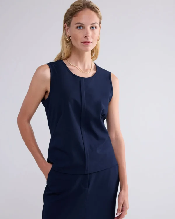 Mouwloze Top Met Taft Achterkant>Summum Cheap