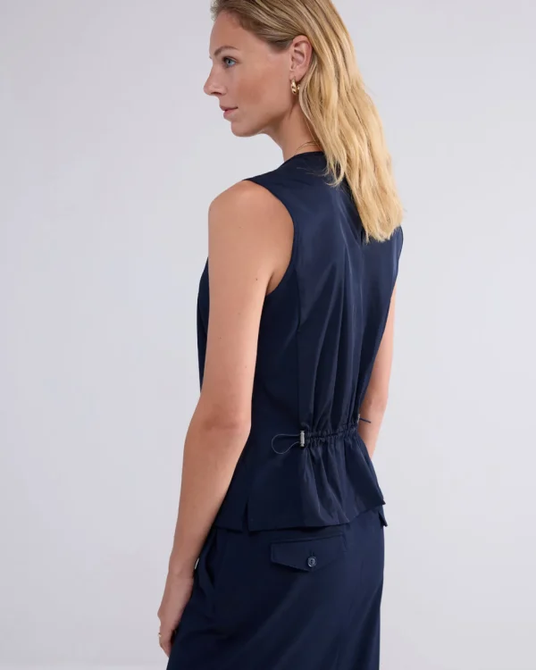 Mouwloze Top Met Taft Achterkant>Summum Cheap