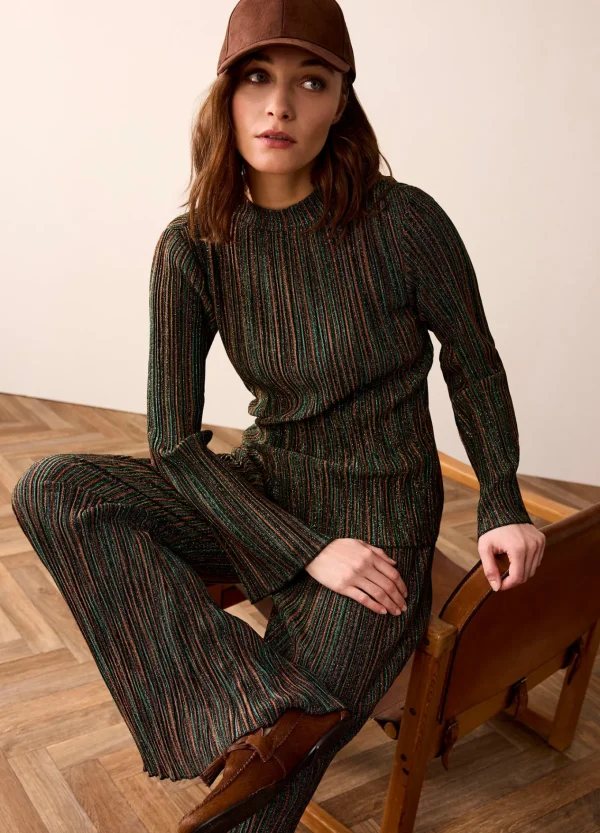 Plissé Broek Met Strepen>Summum Best Sale