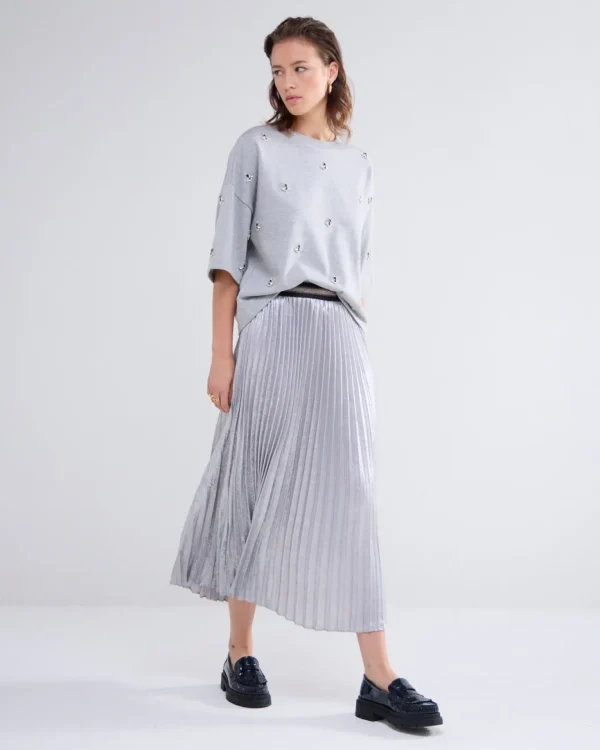 Plissé Rok Zilver>Summum Clearance