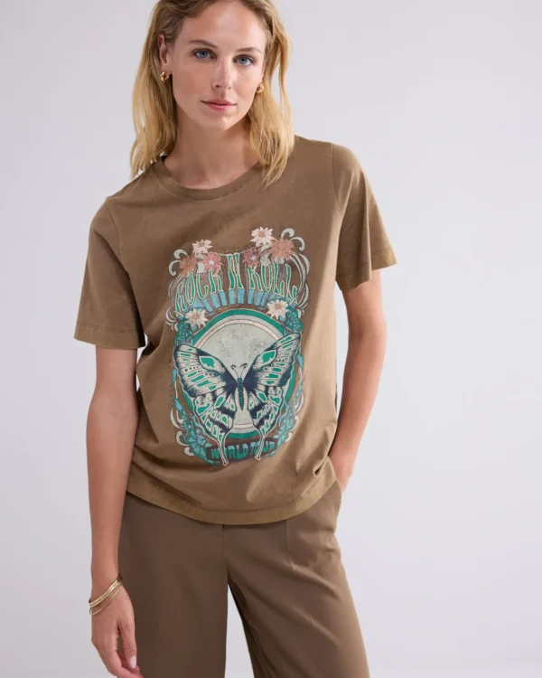 Round Neck T-shirt Met Print>Summum Shop
