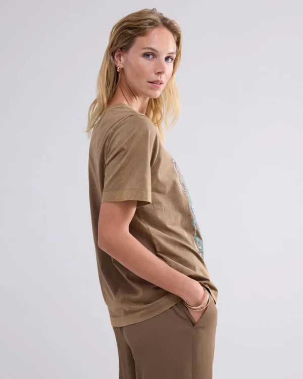 Round Neck T-shirt Met Print>Summum Shop