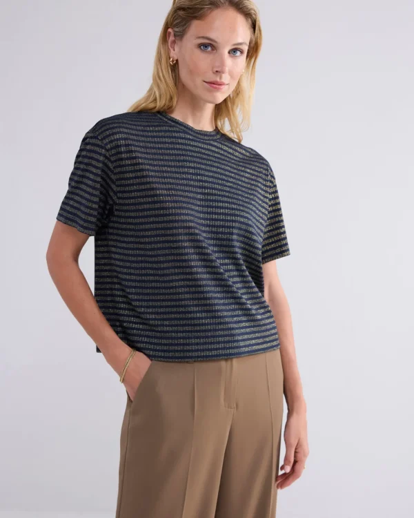 Shortsleeve Top Met Lurex Rib>Summum Sale