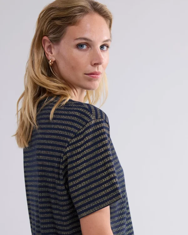 Shortsleeve Top Met Lurex Rib>Summum Sale