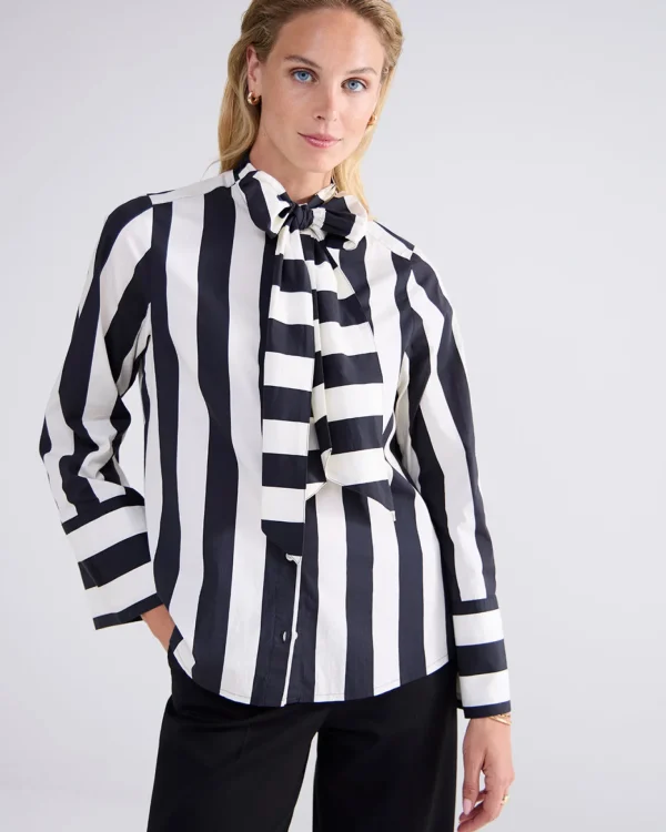 Streepjesblouse Met Strik>Summum Online