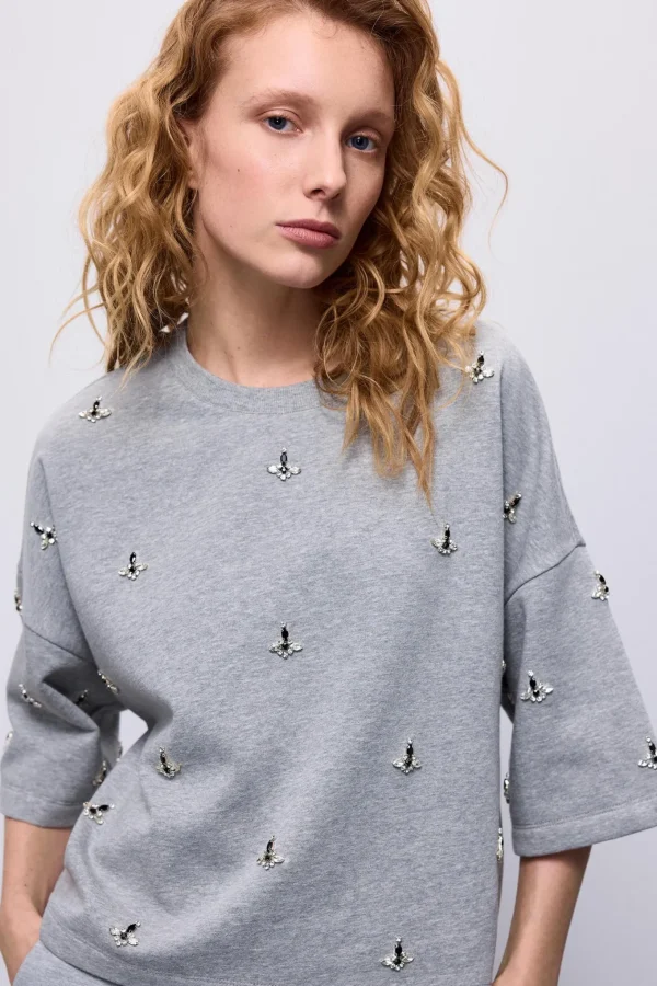 Sweat-top Met Strass>Summum Flash Sale