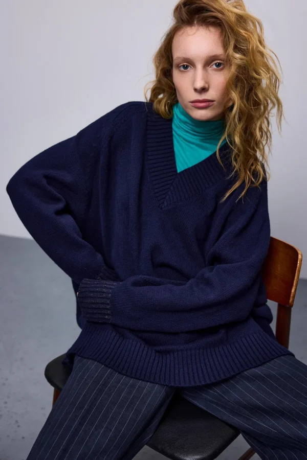 V-hals Sweater Met Lurex>Summum Best