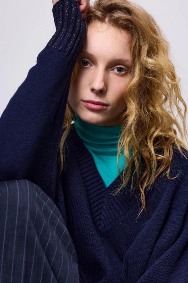 V-hals Sweater Met Lurex>Summum Best