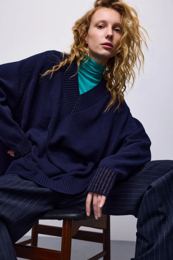 V-hals Sweater Met Lurex>Summum Best