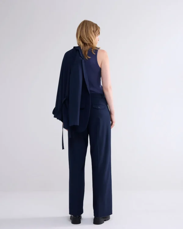 Wijde Broek Met Plooien En Riem>Summum Cheap