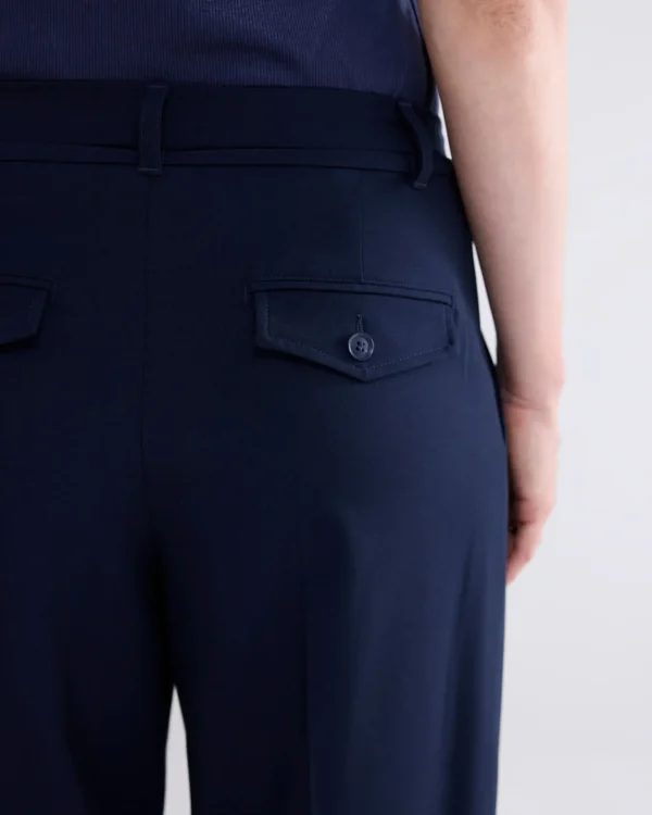 Wijde Broek Met Plooien En Riem>Summum Cheap